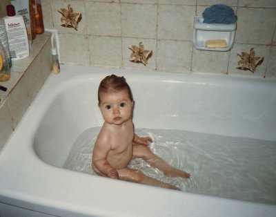 Me in the bath as a baby
