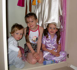 In getting ready for our move, I've been cleaning out closets...much to the delight of the kids!
