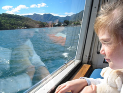 Dante looks out at Lake Como