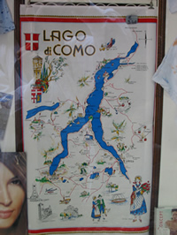 This map is good 'cause you can see that Bellagio sits in the middle, at the point within the upside down 'Y', right between the Swiss and Italian Alps.