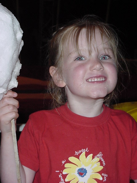 Dante LOVES her cotton candy!&nbsp; This is her at that circus, 2002