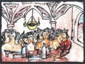 Socarrat. Art cer�mic valenci�. Sopar amb el rei.