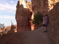 Deb hugging wall