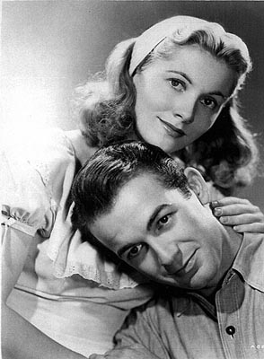 Joan Fontaine and Mark Stevens
