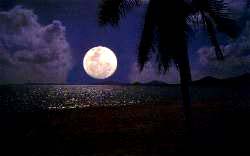 full moon over the islands