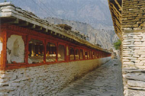 Tibetan prayer wheels, monastery, Tukuche