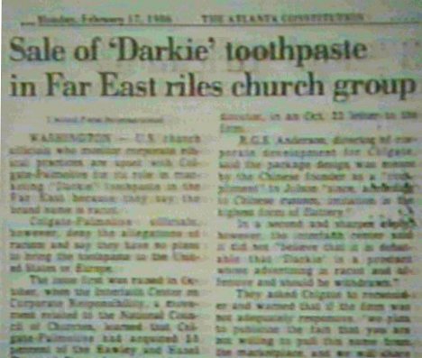 Article about nigger toothpaste