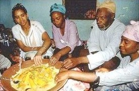 Berbers enjoying a traditional meal