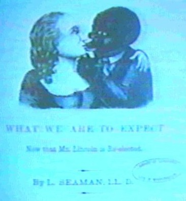 Political Poster, White woman-Black man