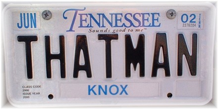 Image: Personalized THATMAN License Plate