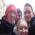 The bunch for LSE @ lancaster train station beofre we left-It was snowing!! 06