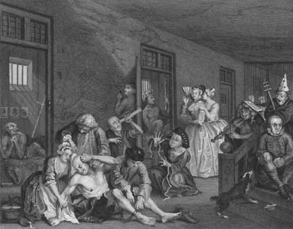A Scene in Bedlam, Hogarth