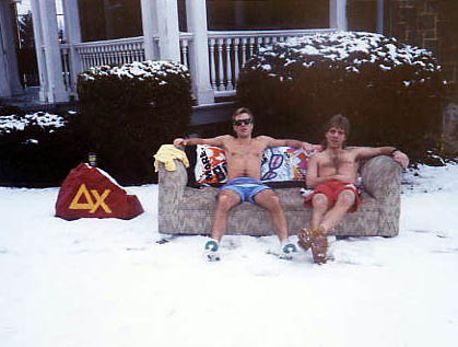 Woody & Joe catchin some rays in the snow