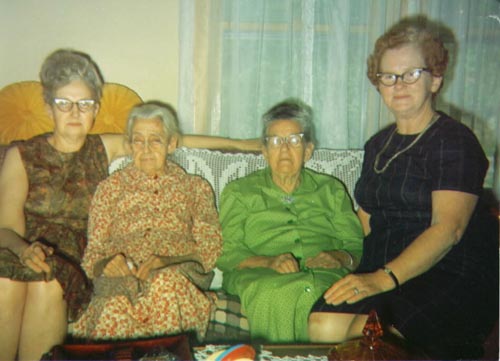 Pearl Wheeler, Mary Ella Wheeler, Mattie Mulkey and Julia Stevens