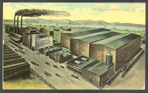 Litho ariel view of Corning Distillery- Peoria, IL circa 1911