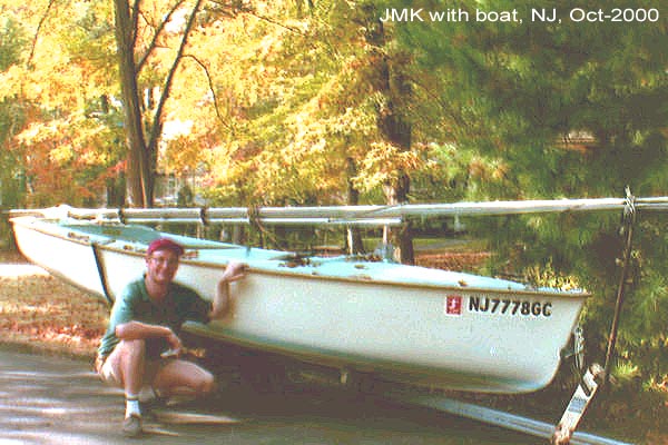 That fall I parked the boat under a huge oak.  A branch fell in a wind storm, bending the mast.  This year the boat got a new mast.