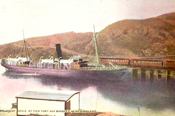 Steamship Bruce at Pier, Port-aux-Basques, Newfoundland.