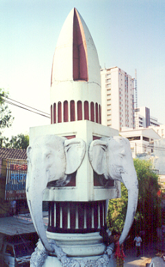 On a bridge in Bangkok.