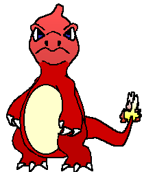 Charmeleon looks so calm and reserved in 
this picture. I think he's reflecting on something like evolving.