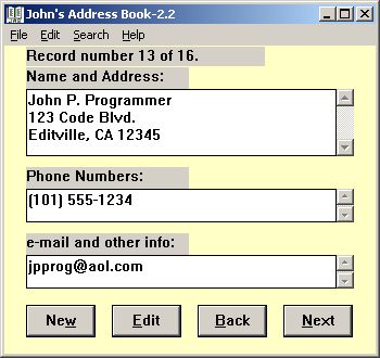 AddressBook Screen-shot