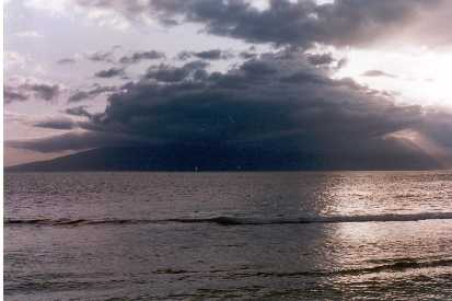 Lanai Island at Dusk as viewed from Kaanapali