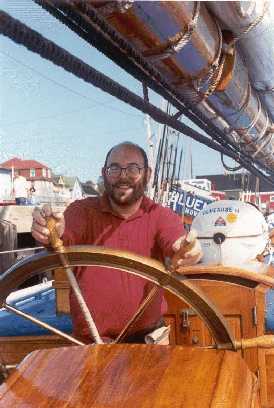 At the helm, Bluenose II, Lunenburg, NS (schooner from the old Canadian dime)