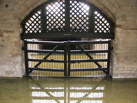 Traitor's Gate...where people were taken down to their deaths in a row boat...