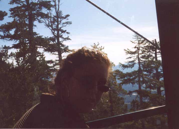 Jon-Mark, "I am *not* amused" LOL.....on the gondola up mountain over Lake Tahoe