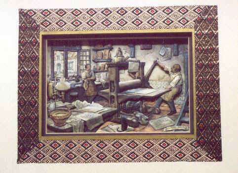 Anton Pieck the book printer 14x18 $225.00.jpg (47950 bytes)