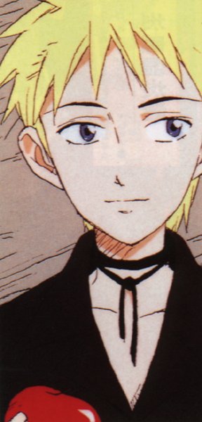 Kazuma reminds me of my best friend, because he looks so similar. He's got the whole spiked collar and spiked blond hair and he's tall. I laughed the firt time I saw him, because it made me think of him.