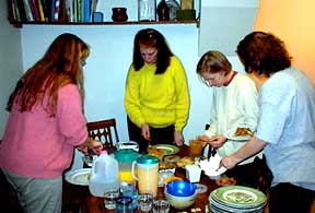 Meeting and eating together in the VS house.