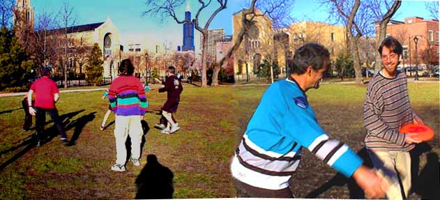 Frisbee is played year-round in Arrigo park