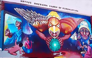 Native Church Mural on Paulina near 21st Street Native Church Mural
