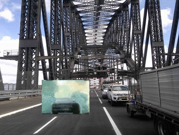 The Mick exits IDWG - InterDimensional Wormhole Gateway - in FORD MUSTANG on Sydney Harbor Bridge with EFG Device - ELECTRICAL FIELD GENERATOR - 'Activated