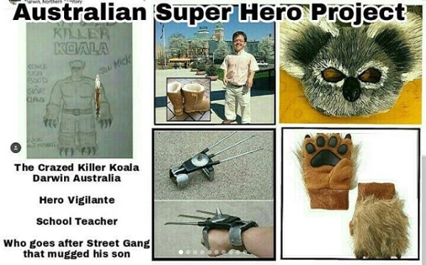 The Crazed Killer Koala - Darwin, Australia - Teacher - Hero Vigilante - Member of The Awesome Aussies - CosPlayer Mock Up