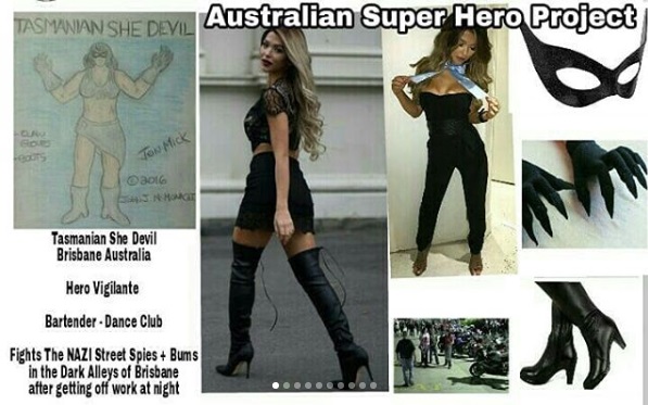 Tasmanain She-Devil - Brisbane, Australia - Bartender / Hero Vigilante - Member of The Saviors Super Team - CosPlayer Mock Up