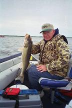 Jimmy showing off the one he landed, 'it was only half the size of the one that got away!'