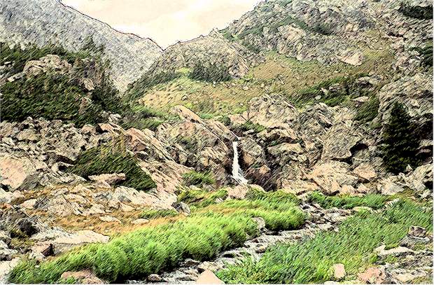 Cloud Peak Water Fall 1996 - Jon Croonenberghs Copyright 1996