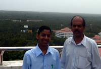 Me and M. Vasudevan at the top of Technopark