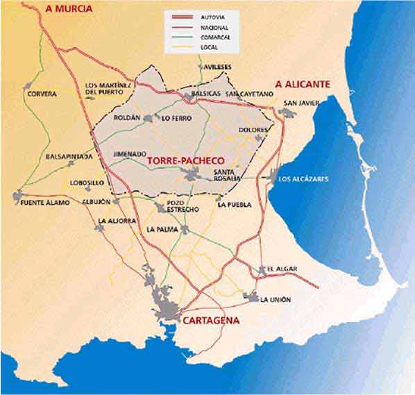 Mapa de la Regi�n de Murcia