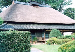 Typick� vesnick� domek s r��ovou st�echou. P�vodn� japonsk� obydl�.