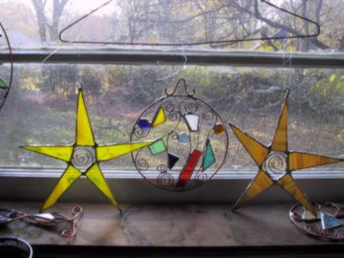 Here are two stars and an abstract round piece.