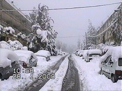 Streets of Jerusalem in snow
