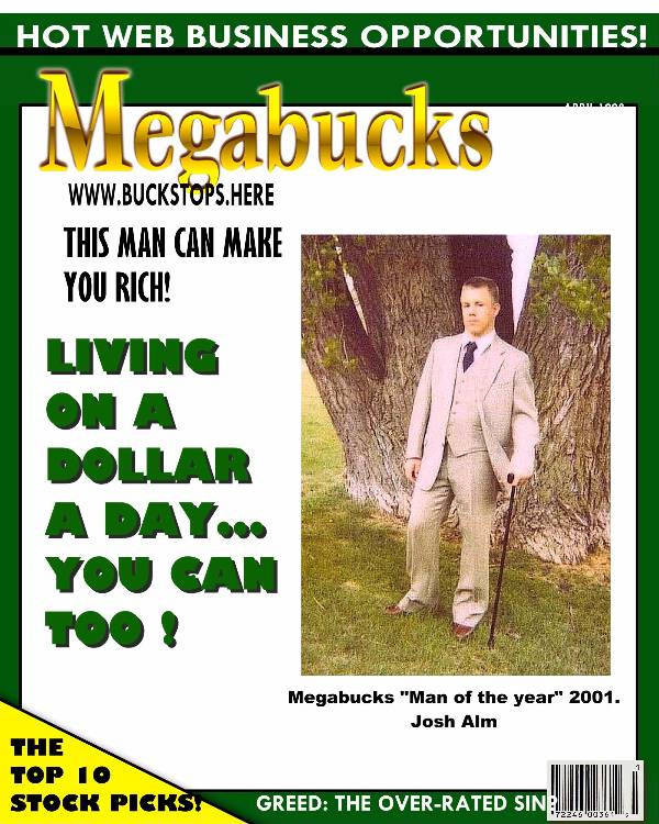 Josh Alm. Man of the Year 2001. Megabucks Magazine.
