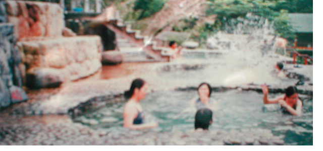 Me, the twins (in the middle), and Elisha playing in the 40-degree-celsius spring