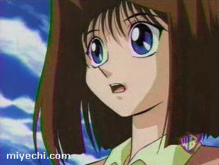 Tea worried with huge eyes...her eyes are almost as big as Yugi's ;)