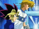 Joey and Yugi...wonder what they're so worried about...