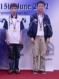 GOLD medalists (BU14): Do Quang Tung (Vietnam) & Yeo Min Yang Evan (Singapore)