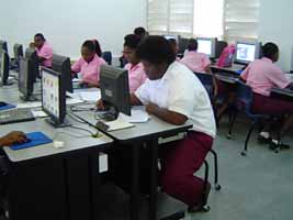 Computer class at Antigua State College