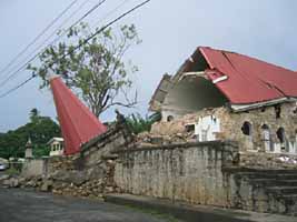 Earthquake damage to Portsmouth church
